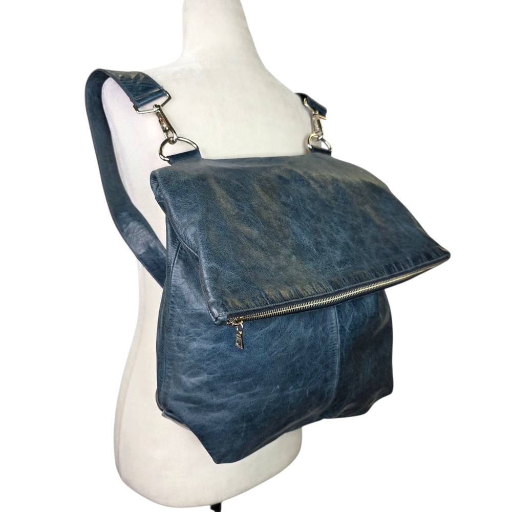 RUDSAK Navy Leather Backpack